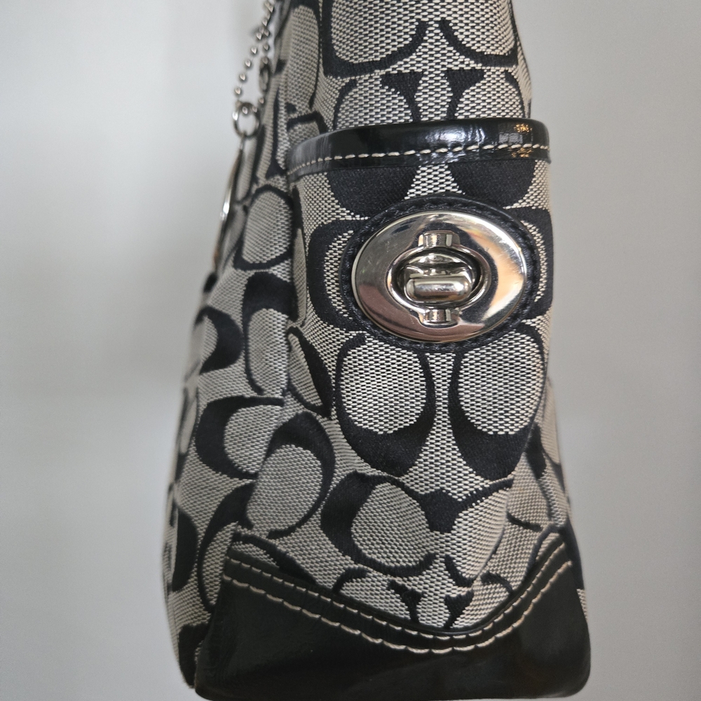 Authentic COACH Signature Pleated Gallery Tote - Black/Grey (F14281) - Picture 5 of 15